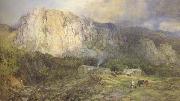 Henry Clarence Whaite,RWS Castle Rock,Cumberland (mk46) Germany oil painting artist